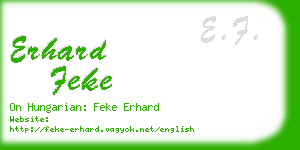 erhard feke business card
